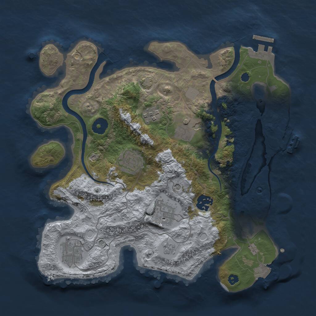 Rust Map: Procedural Map, Size: 3000, Seed: 3547861, 12 Monuments
