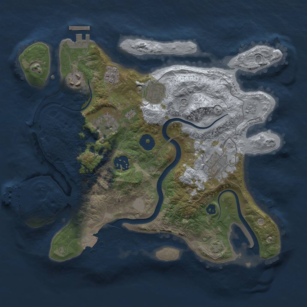 Rust Map: Procedural Map, Size: 3000, Seed: 815741211, 12 Monuments