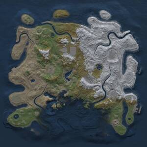 Thumbnail Rust Map: Procedural Map, Size: 4250, Seed: 542912394, 15 Monuments