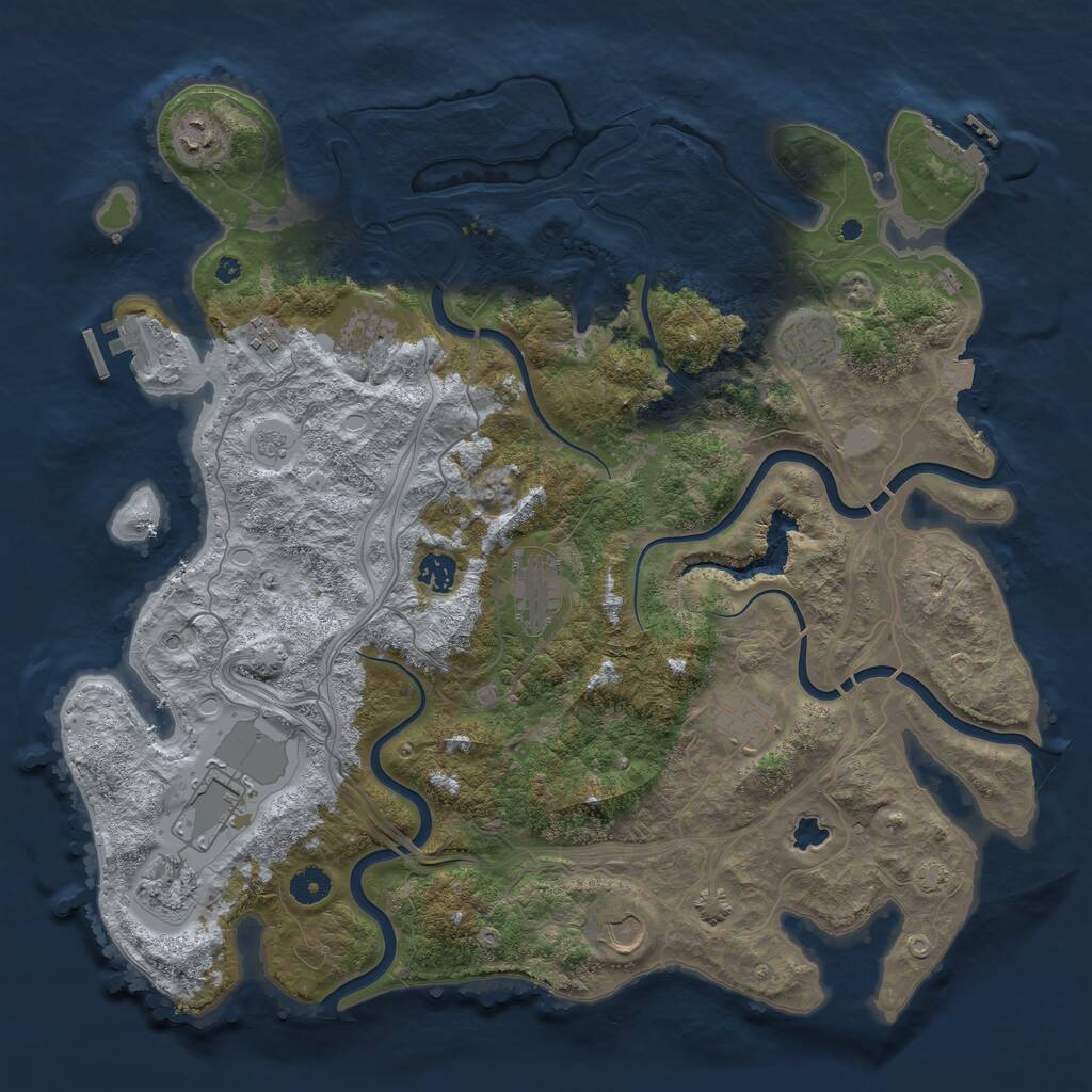 Rust Map: Procedural Map, Size: 4250, Seed: 571392220, 16 Monuments