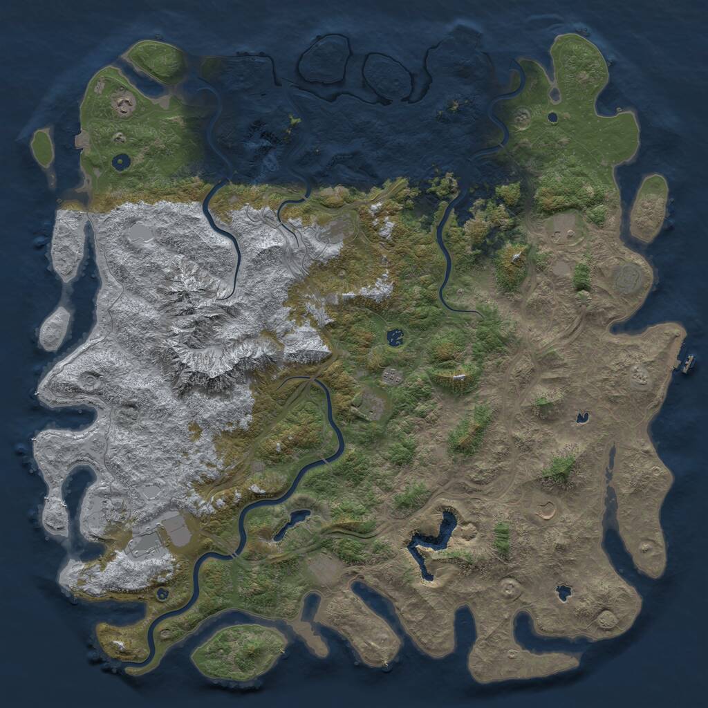 Rust Map: Procedural Map, Size: 6000, Seed: 22092025, 17 Monuments