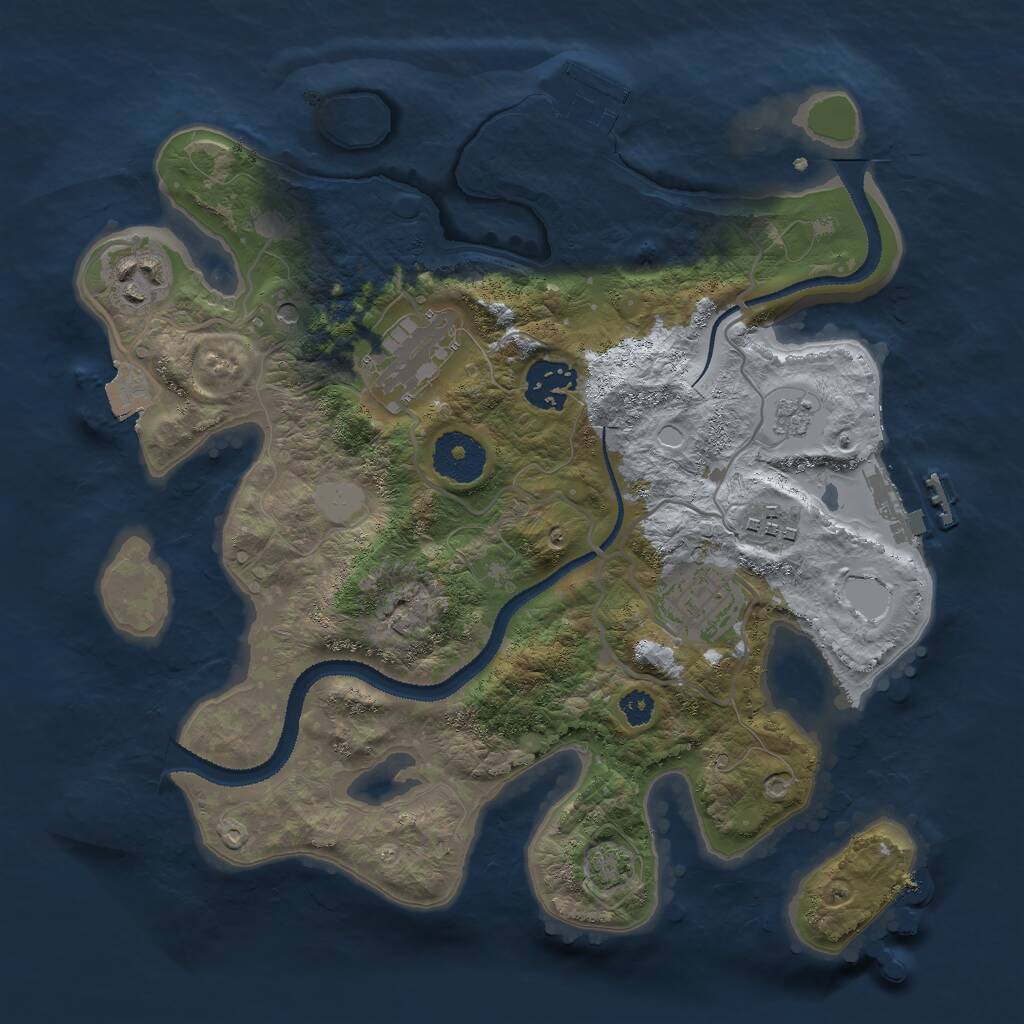 Rust Map: Procedural Map, Size: 3000, Seed: 181, 11 Monuments