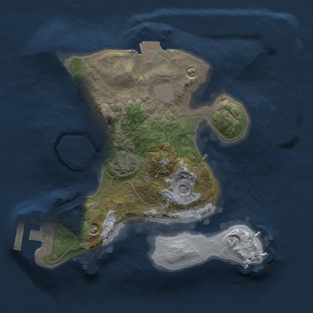Rust Map: Procedural Map, Size: 1800, Seed: 114272445, 4 Monuments