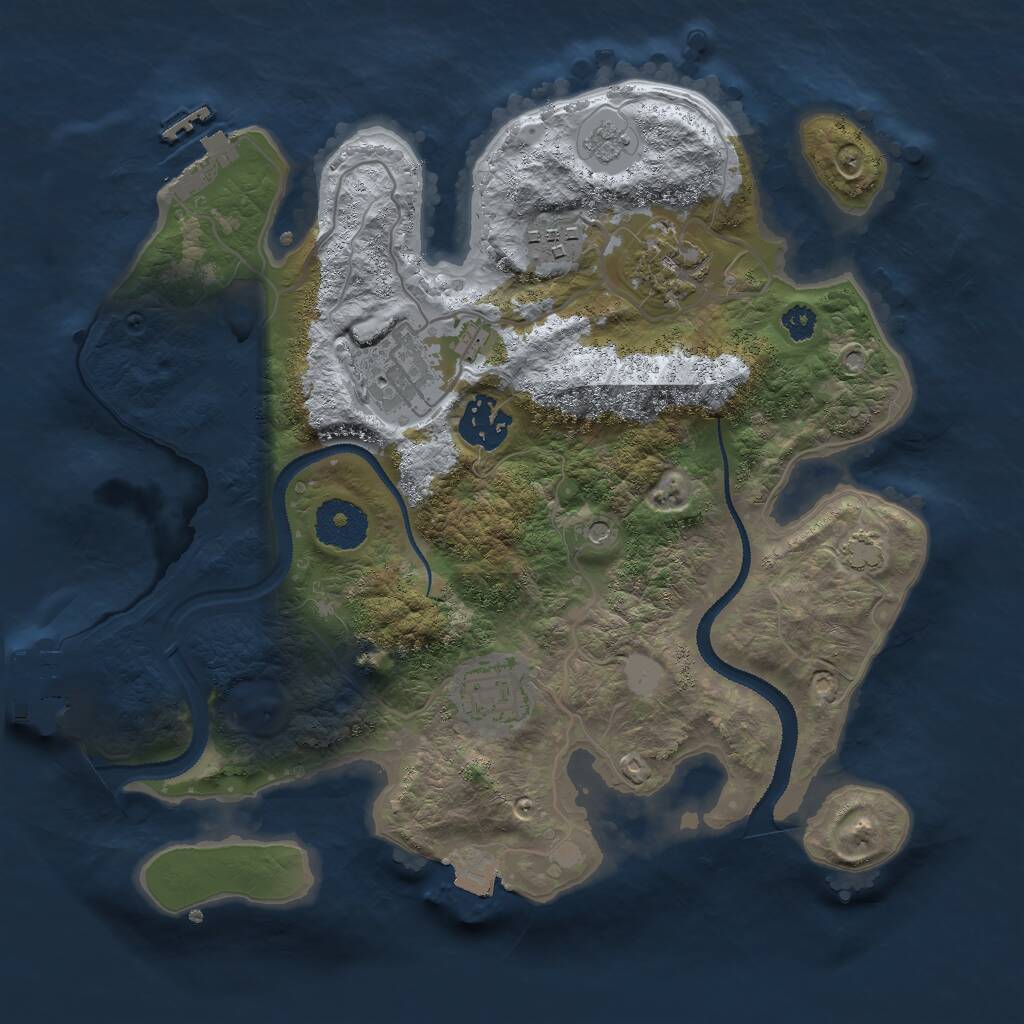 Rust Map: Procedural Map, Size: 3000, Seed: 197, 11 Monuments