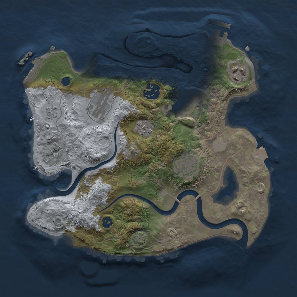 Rust Map: Procedural Map, Size: 2700, Seed: 1048202270, 11 Monuments