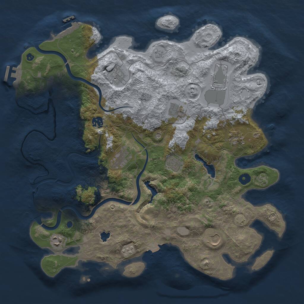 Rust Map: Procedural Map, Size: 4000, Seed: 1210, 16 Monuments