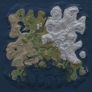 Thumbnail Rust Map: Procedural Map, Size: 4000, Seed: 1151, 15 Monuments