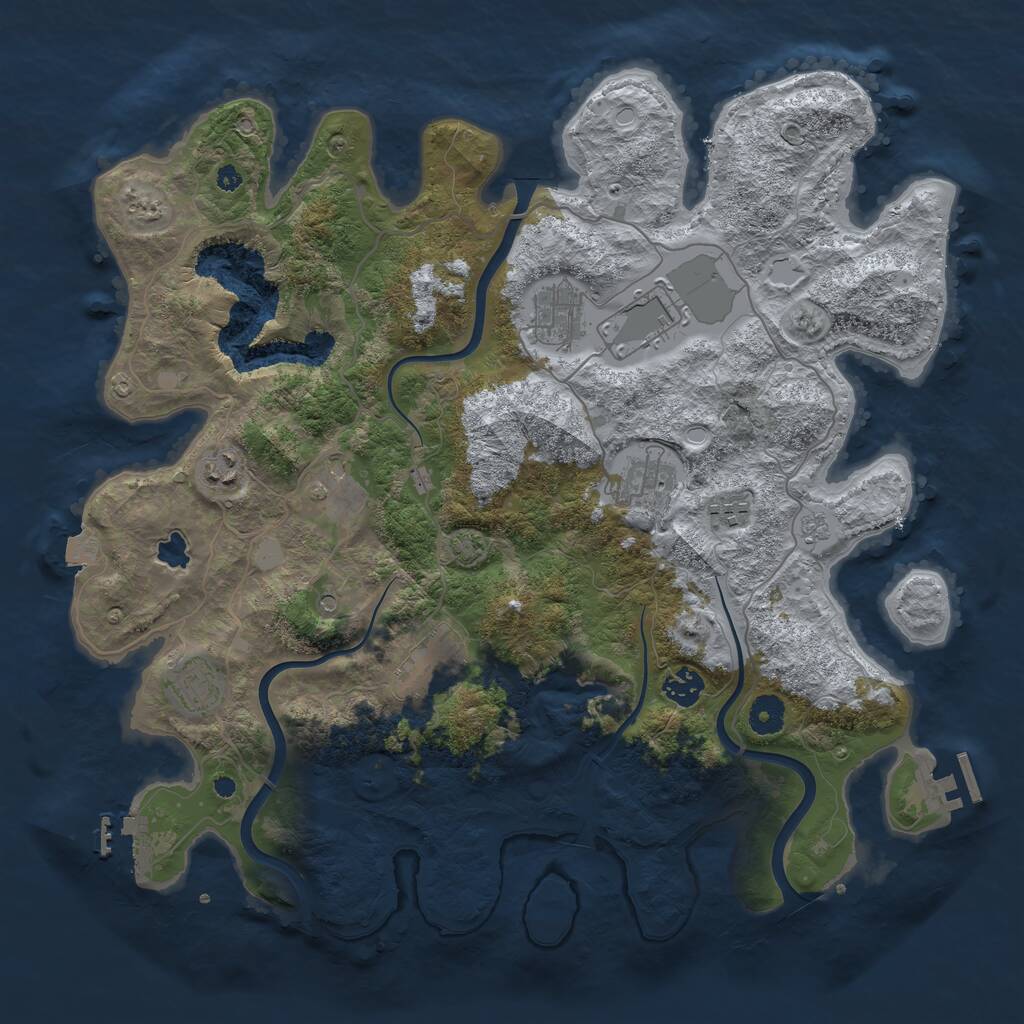 Rust Map: Procedural Map, Size: 4000, Seed: 1151, 15 Monuments