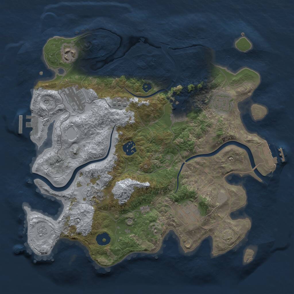 Rust Map: Procedural Map, Size: 3250, Seed: 1506199109, 14 Monuments