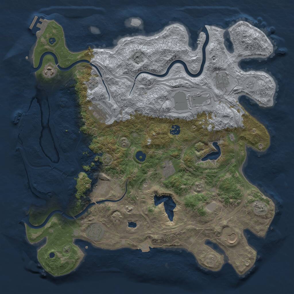 Rust Map: Procedural Map, Size: 4250, Seed: 1503541843, 16 Monuments