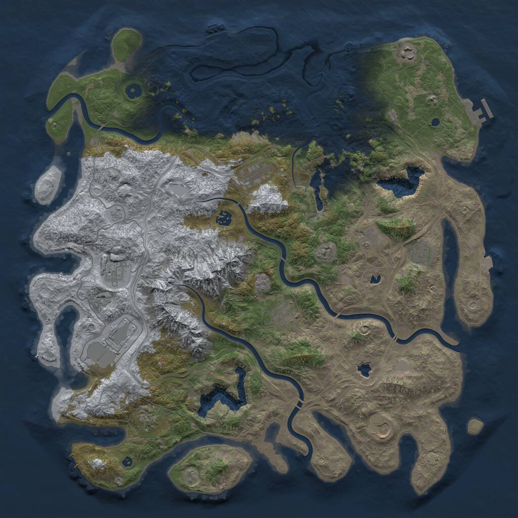 Rust Map: Procedural Map, Size: 5000, Seed: 22092025, 17 Monuments