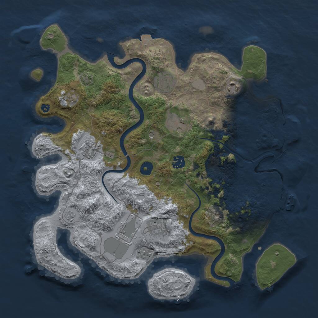 Rust Map: Procedural Map, Size: 3600, Seed: 218, 14 Monuments