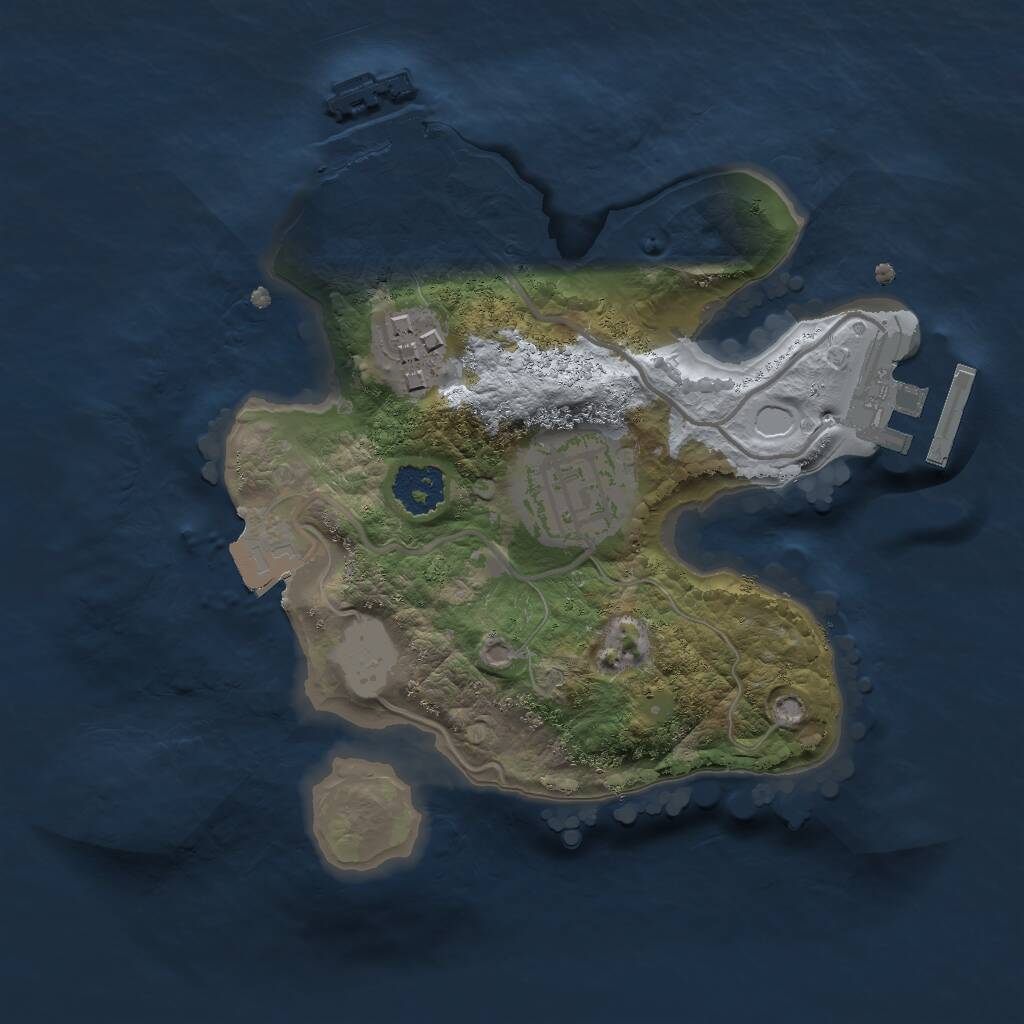 Rust Map: Procedural Map, Size: 2000, Seed: 1548574852, 5 Monuments