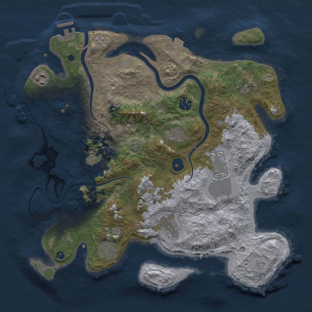 Rust Map: Procedural Map, Size: 3700, Seed: 95631014, 15 Monuments