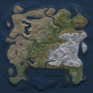Thumbnail Rust Map: Procedural Map, Size: 4000, Seed: 7176, 15 Monuments