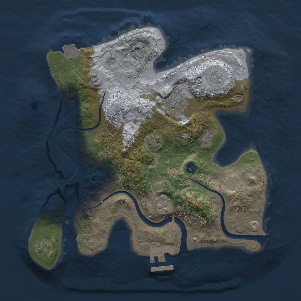 Rust Map: Procedural Map, Size: 2700, Seed: 1758628872, 7 Monuments