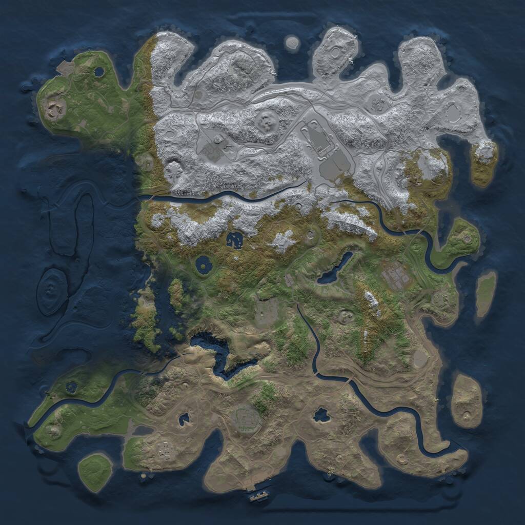 Rust Map: Procedural Map, Size: 4500, Seed: 333999113, 15 Monuments