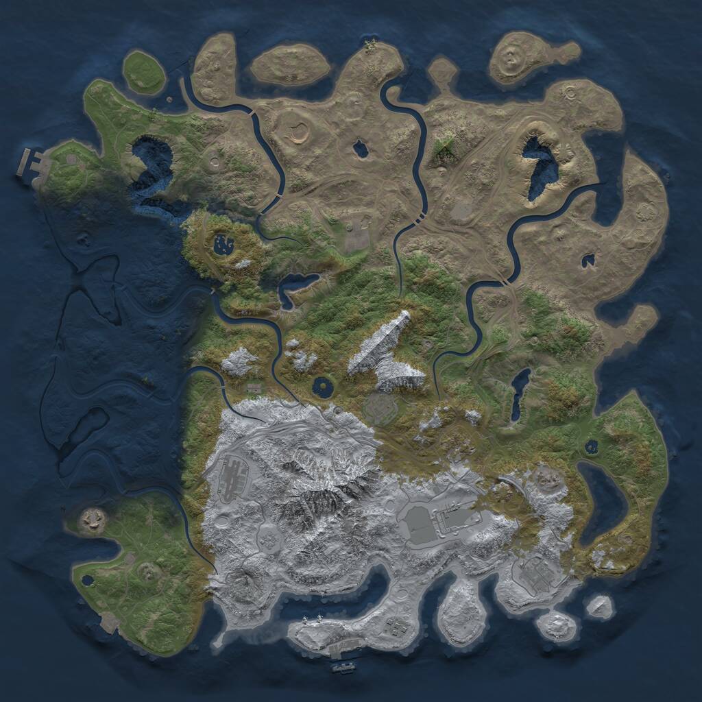 Rust Map: Procedural Map, Size: 5000, Seed: 1614416951, 16 Monuments