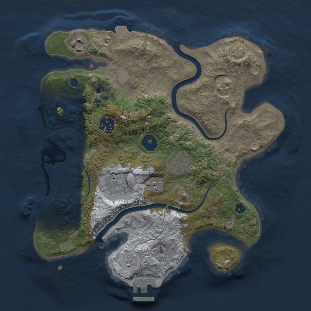 Rust Map: Procedural Map, Size: 3000, Seed: 5362, 11 Monuments