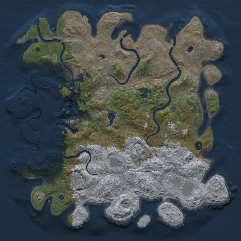 Rust Map: Procedural Map, Size: 4500, Seed: 3473475, 15 Monuments