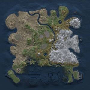 Thumbnail Rust Map: Procedural Map, Size: 3700, Seed: 1101091515, 16 Monuments