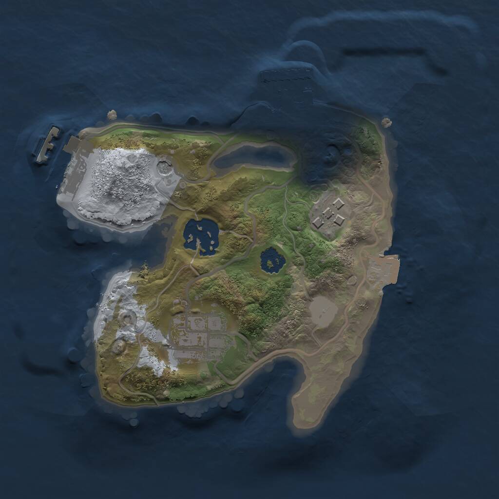 Rust Map: Procedural Map, Size: 2000, Seed: 380916608, 7 Monuments