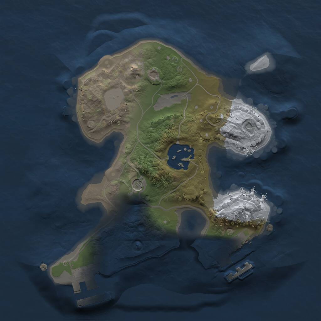 Rust Map: Procedural Map, Size: 1800, Seed: 1223695150, 5 Monuments