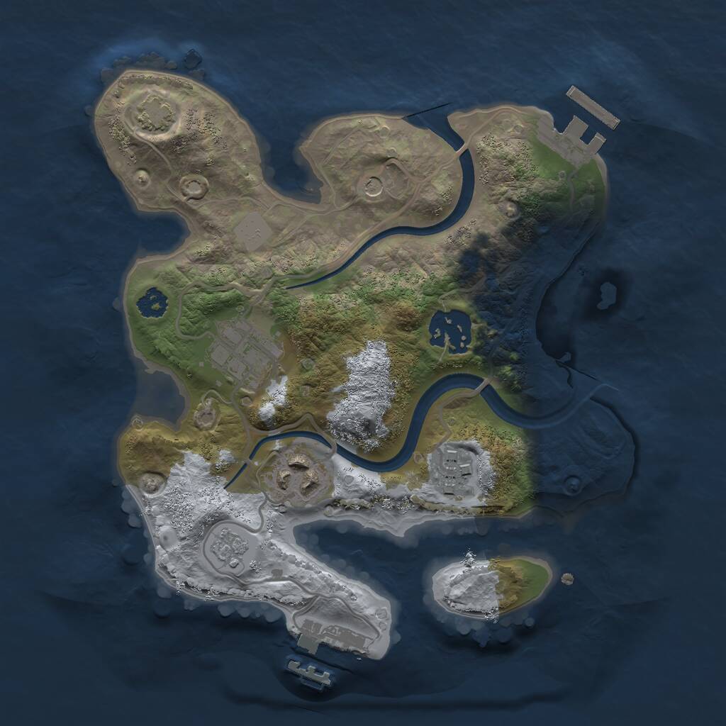 Rust Map: Procedural Map, Size: 2450, Seed: 1714577777, 10 Monuments