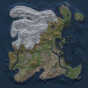 Thumbnail Rust Map: Procedural Map, Size: 3500, Seed: 1028428365, 15 Monuments