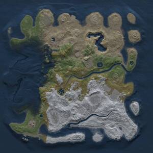 Thumbnail Rust Map: Procedural Map, Size: 4000, Seed: 668623406, 14 Monuments