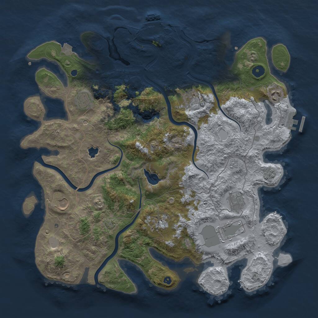 Rust Map: Procedural Map, Size: 4000, Seed: 8996, 14 Monuments