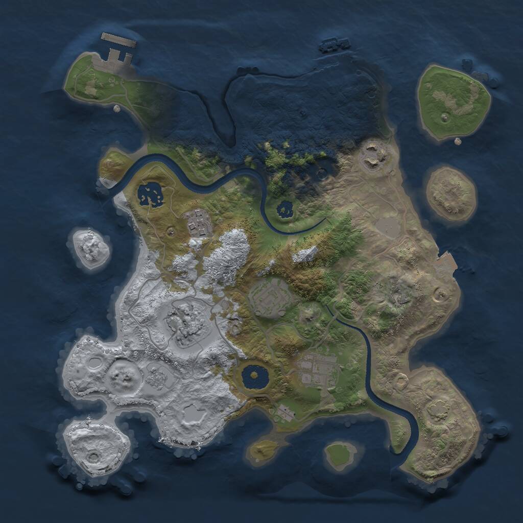 Rust Map: Procedural Map, Size: 3000, Seed: 420384374, 12 Monuments