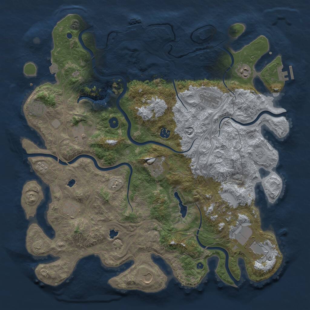Rust Map: Procedural Map, Size: 4500, Seed: 1777, 17 Monuments