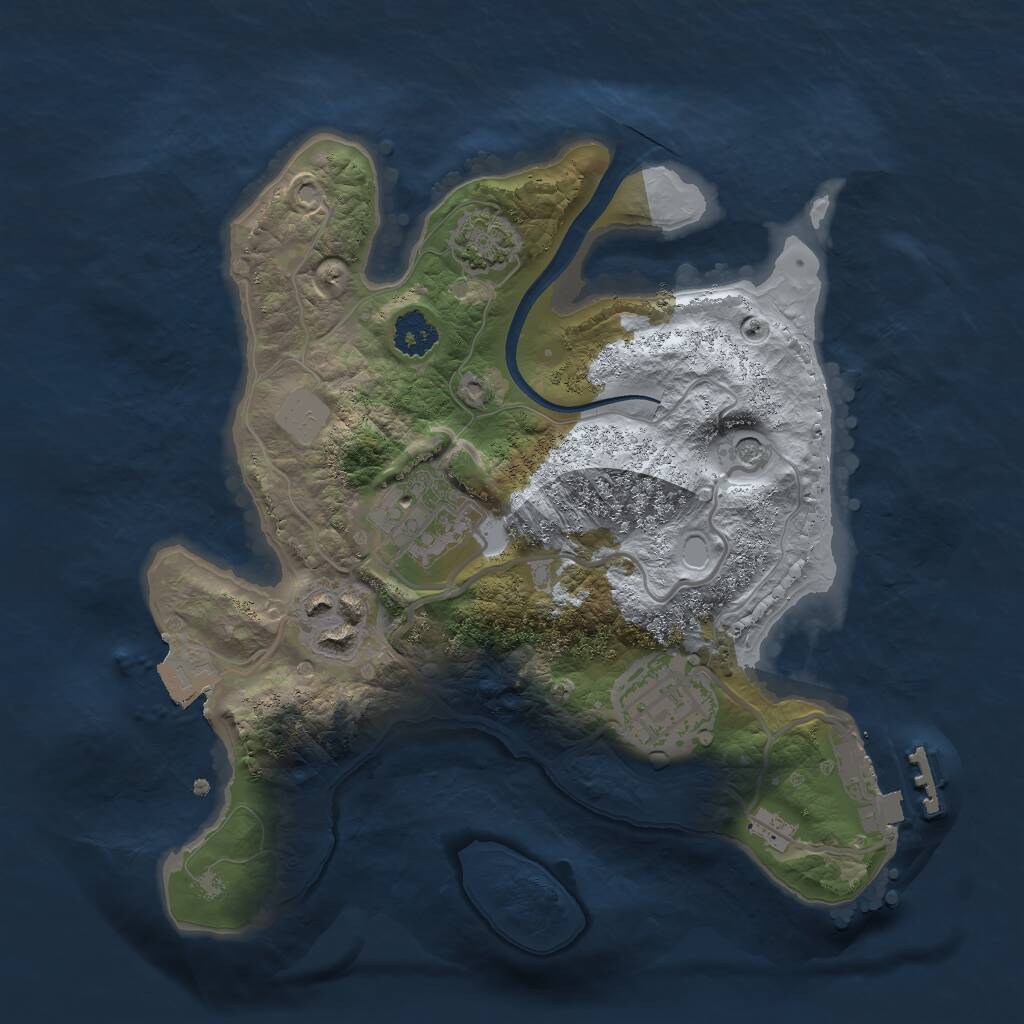 Rust Map: Procedural Map, Size: 2350, Seed: 80085, 7 Monuments