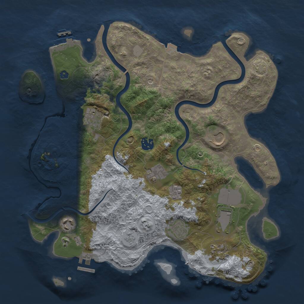 Rust Map: Procedural Map, Size: 3500, Seed: 901131389, 15 Monuments