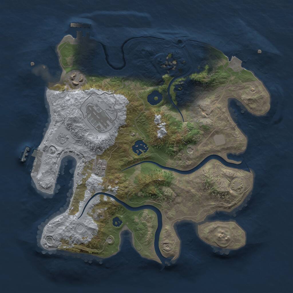 Rust Map: Procedural Map, Size: 3000, Seed: 583166964, 10 Monuments