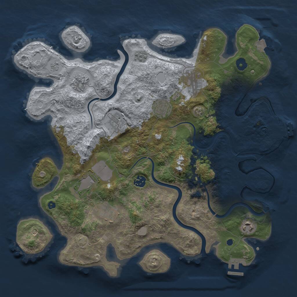 Rust Map: Procedural Map, Size: 3800, Seed: 25987, 15 Monuments