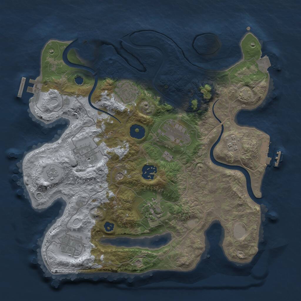 Rust Map: Procedural Map, Size: 3000, Seed: 1726188028, 13 Monuments