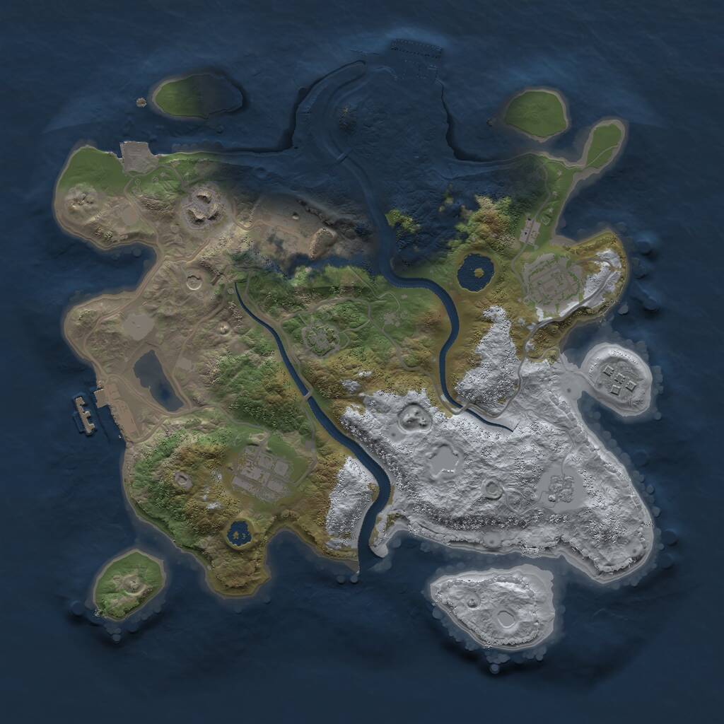 Rust Map: Procedural Map, Size: 3000, Seed: 34747809, 11 Monuments