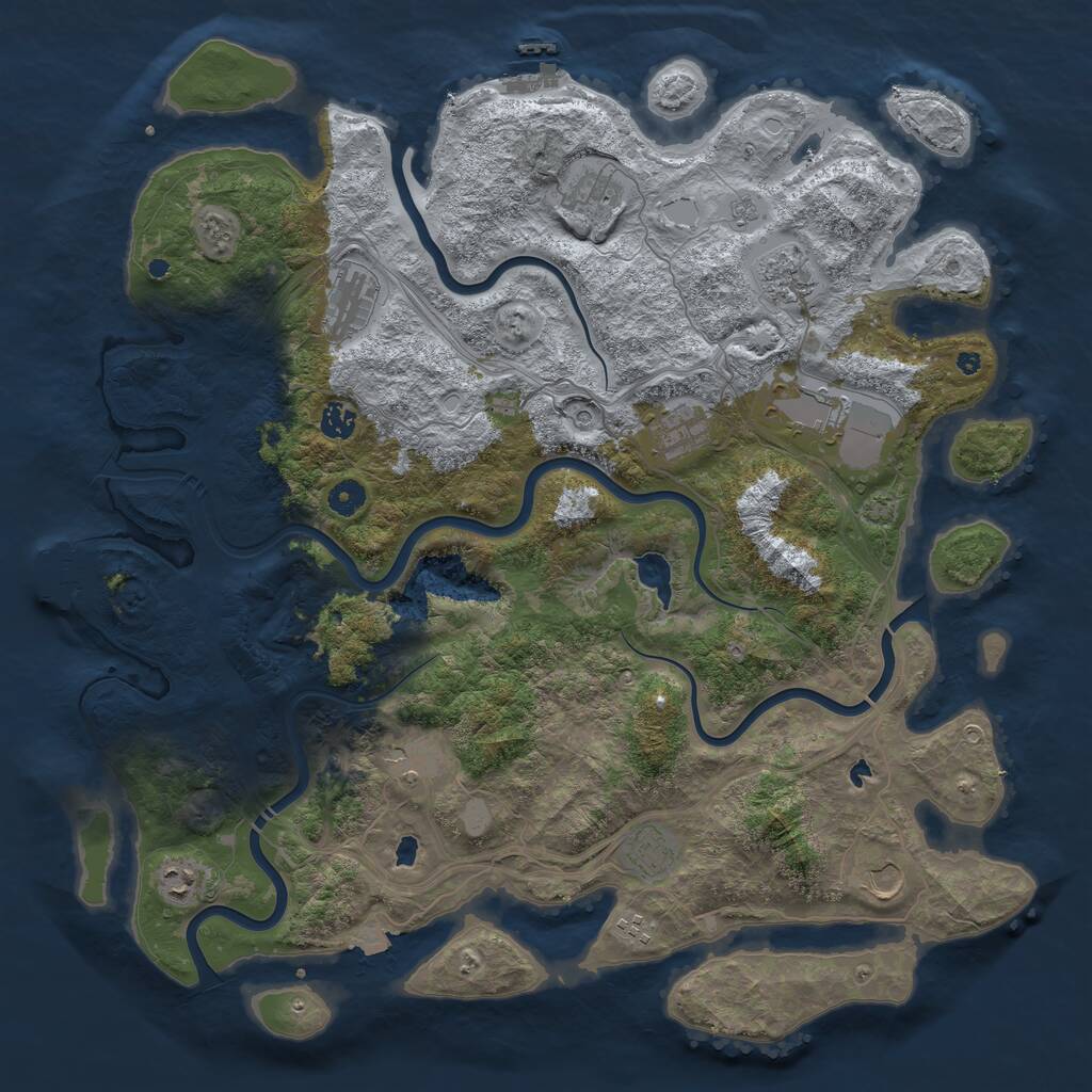 Rust Map: Procedural Map, Size: 4550, Seed: 75051, 17 Monuments