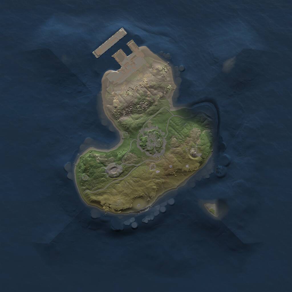 Rust Map: Procedural Map, Size: 1500, Seed: 9001, 3 Monuments