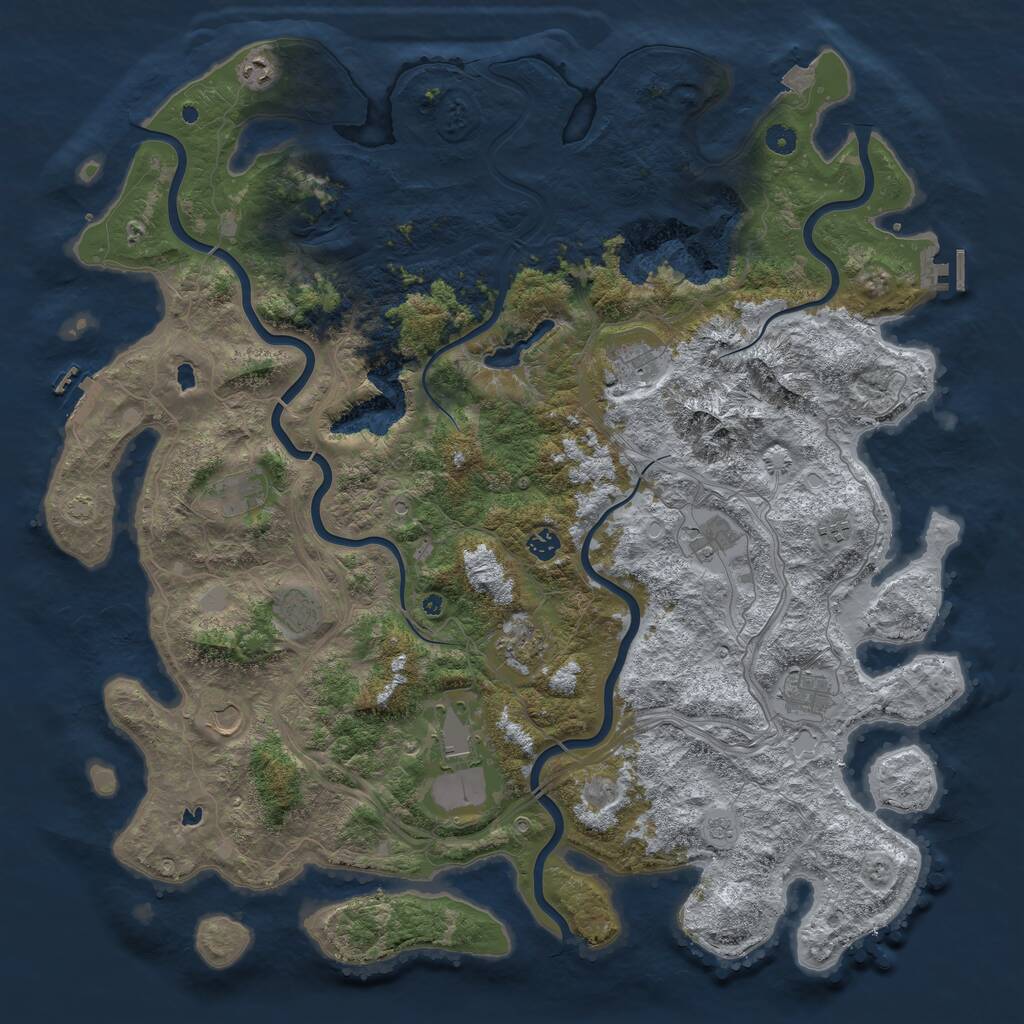 Rust Map: Procedural Map, Size: 5000, Seed: 5434563, 17 Monuments