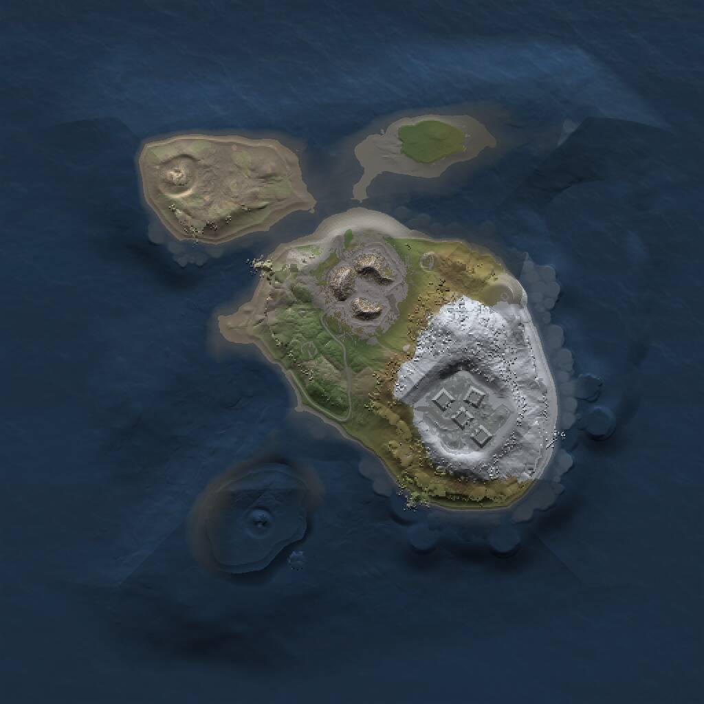 Rust Map: Procedural Map, Size: 1500, Seed: 1890890, 3 Monuments