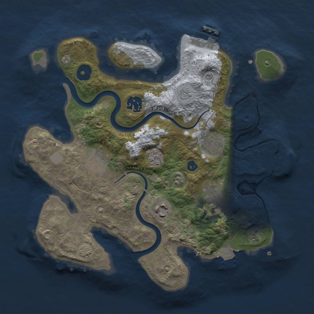 Rust Map: Procedural Map, Size: 3000, Seed: 91696, 12 Monuments
