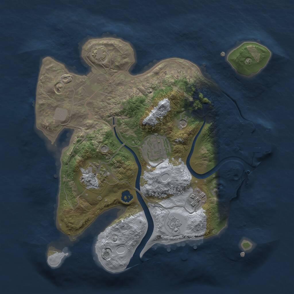 Rust Map: Procedural Map, Size: 2500, Seed: 784853077, 8 Monuments