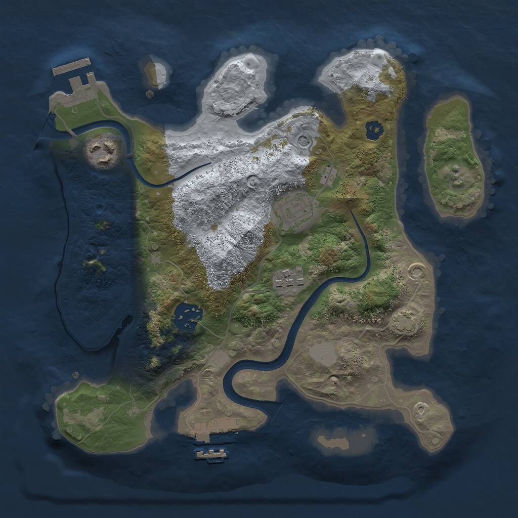Rust Map: Procedural Map, Size: 2700, Seed: 1758715328, 9 Monuments