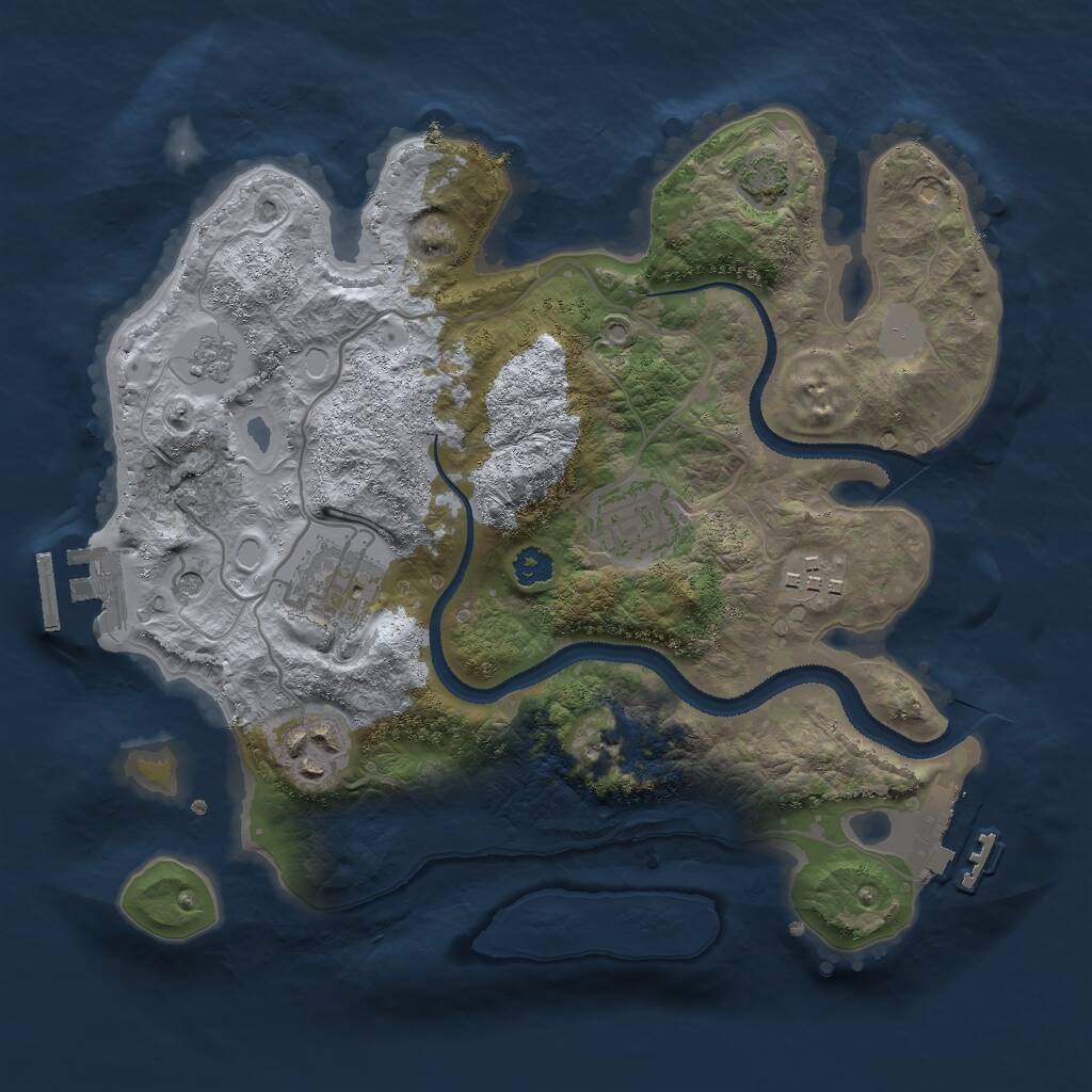 Rust Map: Procedural Map, Size: 2800, Seed: 80000, 10 Monuments