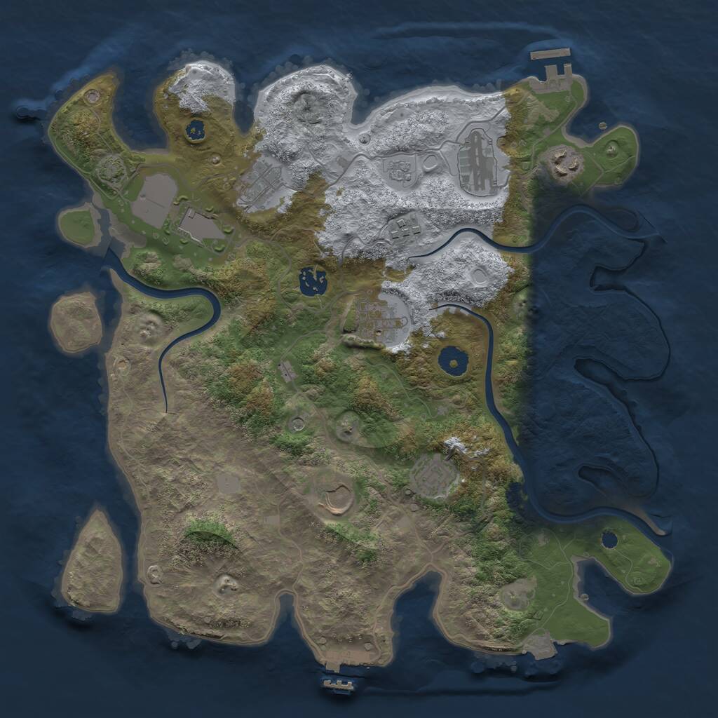Rust Map: Procedural Map, Size: 3650, Seed: 7563, 15 Monuments