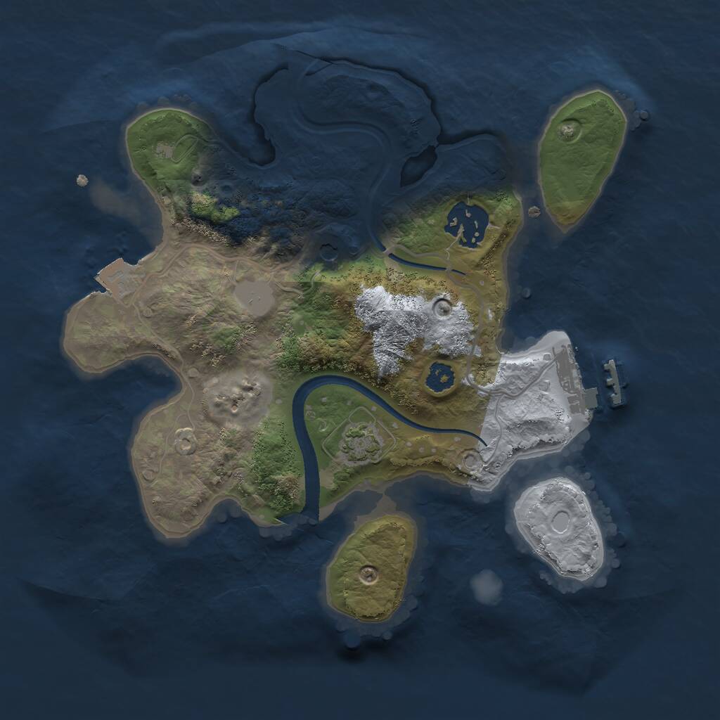 Rust Map: Procedural Map, Size: 2500, Seed: 2025092415, 5 Monuments