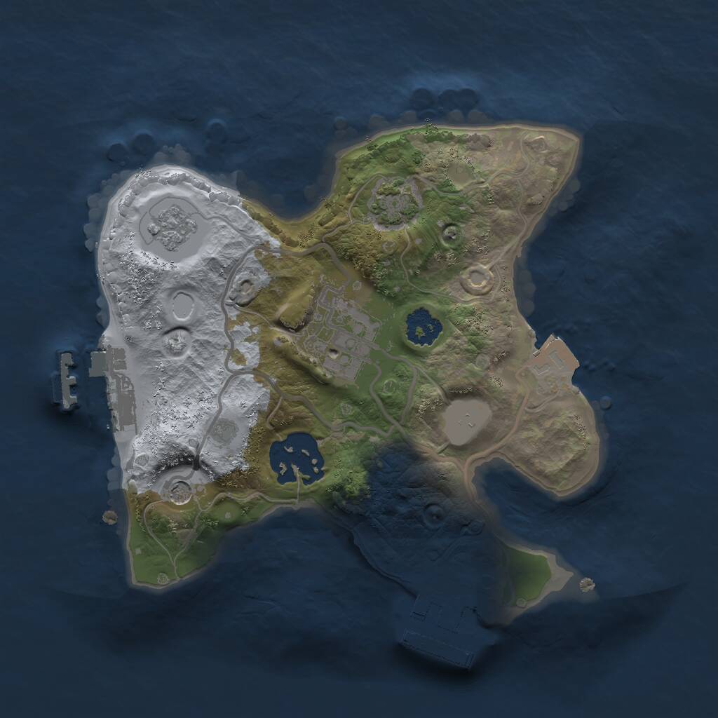 Rust Map: Procedural Map, Size: 2000, Seed: 1544958512, 8 Monuments
